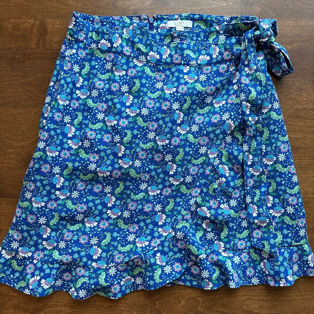 Loft wrap side-tie skirt - 4 petite